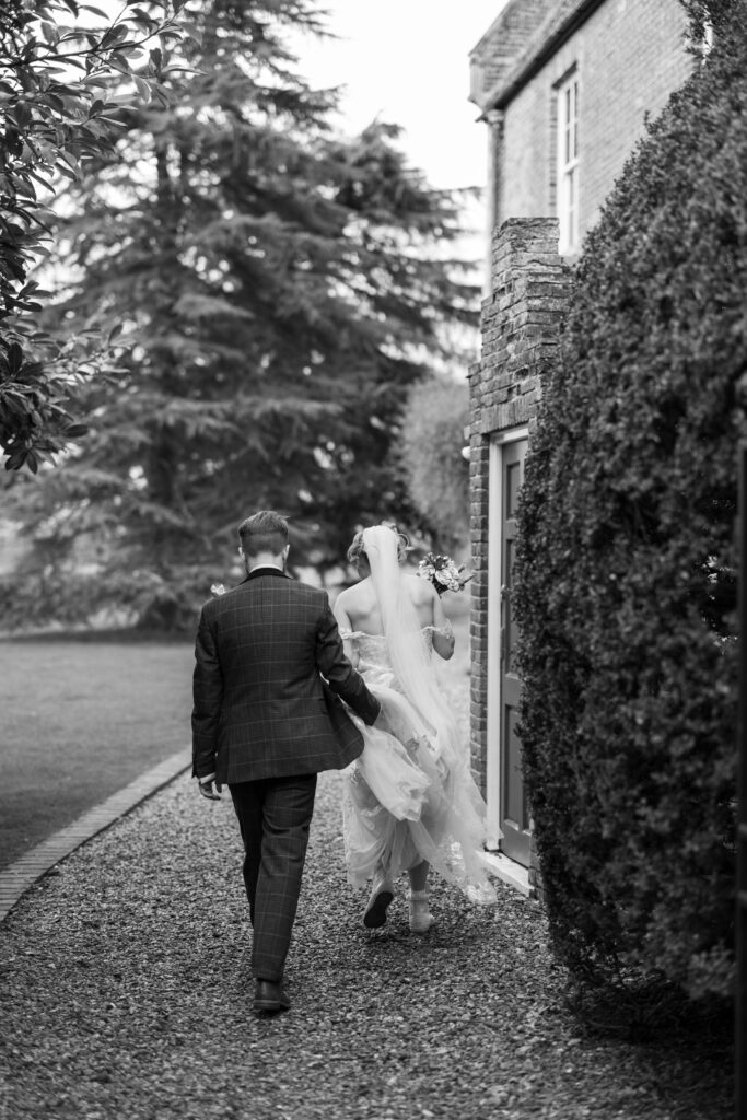 black and white bride groom hockwold hall